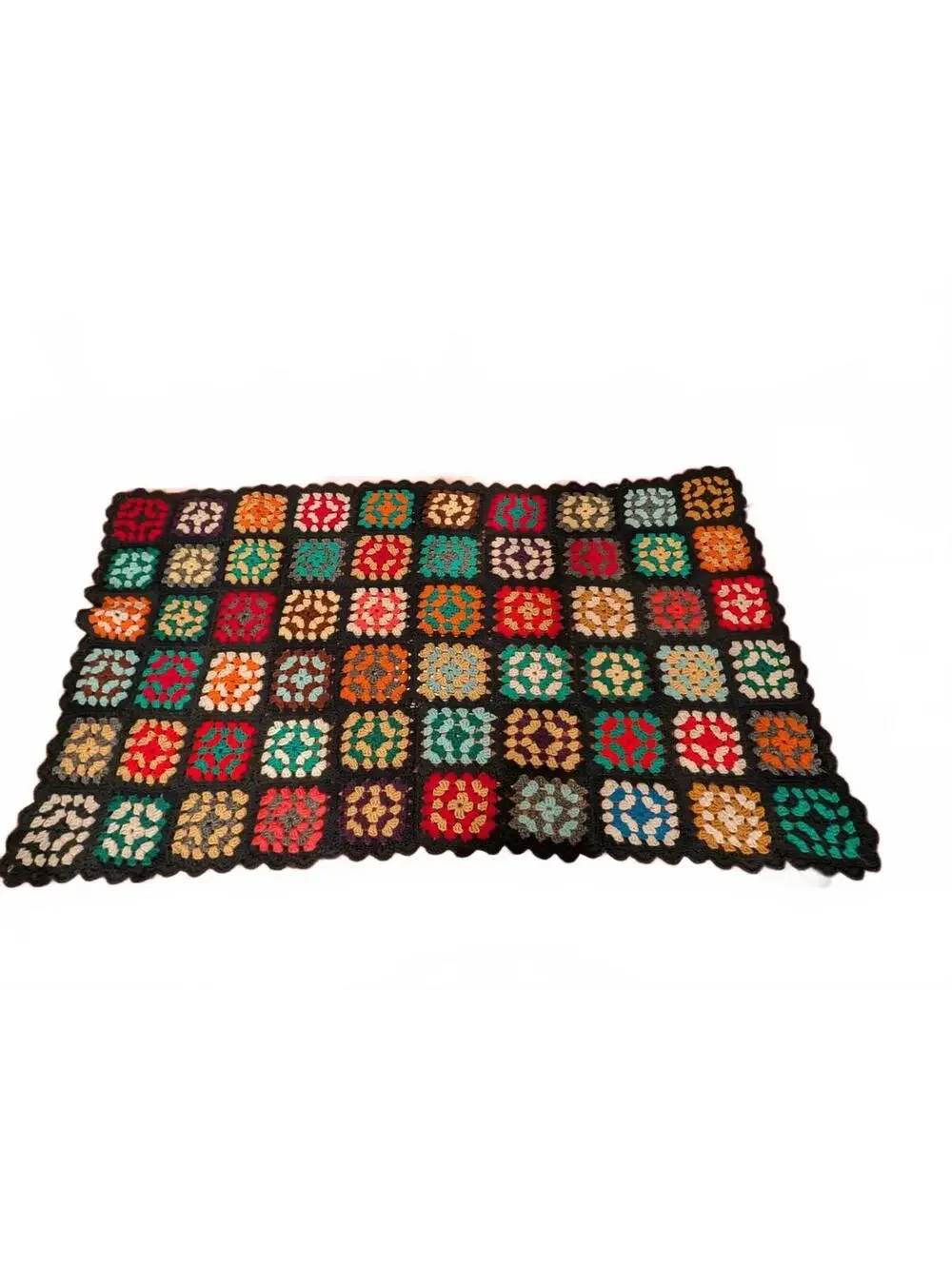 Vintage Handmade Crochet Afghan Blanket 36x66 Inches